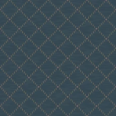 Kép 1/3 - Boras Klasszikus rácsos kék vlies tapéta Golden Trellis Blue 53 cm X 10 m