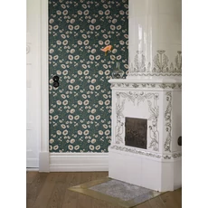 Kép 4/9 - Boras Pipacsos romantikus fekete vlies tapéta Poppy Flow Black 53 cm X 10 m