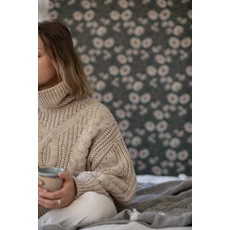 Kép 7/9 - Boras Pipacsos romantikus fekete vlies tapéta Poppy Flow Black 53 cm X 10 m