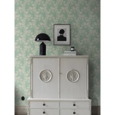 Kép 2/3 - Boras Pipacsos romantikus zöld vlies tapéta Poppy Flow Green 53 cm X 10 m