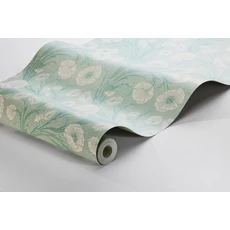 Kép 3/3 - Boras Pipacsos romantikus zöld vlies tapéta Poppy Flow Green 53 cm X 10 m