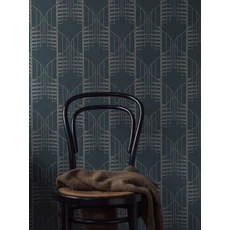 Kép 2/7 - Boras Geometriai mintás kék vlies tapéta Staircase Blue 53 cm X 10 m