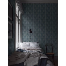 Kép 6/7 - Boras Geometriai mintás kék vlies tapéta Staircase Blue 53 cm X 10 m