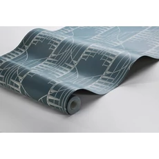 Kép 7/7 - Boras Geometriai mintás kék vlies tapéta Staircase Blue 53 cm X 10 m