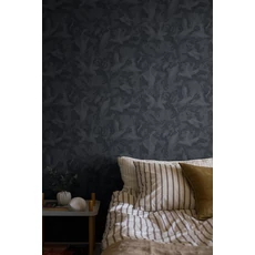 Kép 2/6 - Boras Madaras kék vlies tapéta Dancing Crane Blue 53 cm X 10 m