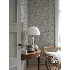 Kép 5/7 - Boras Madaras kék vlies tapéta Dancing Crane Blue 53 cm X 10 m