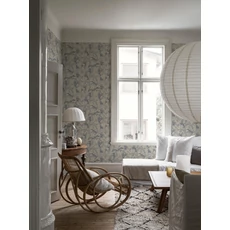 Kép 6/7 - Boras Madaras kék vlies tapéta Dancing Crane Blue 53 cm X 10 m