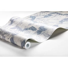 Kép 7/7 - Boras Madaras kék vlies tapéta Dancing Crane Blue 53 cm X 10 m