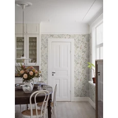 Kép 3/9 - Boras Botanikai mintás skandináv zöld-bézs Folklore Multi 53 cm X 10 m