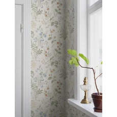 Kép 4/9 - Boras Botanikai mintás skandináv zöld-bézs Folklore Multi 53 cm X 10 m