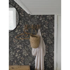 Kép 2/3 - Boras Botanikai mintás skandináv fekete Folklore Multi 53 cm X 10 m