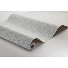 Kép 3/3 - Boras Romantikus virágos rácsos kék-szürke vlies tapéta Sommarslöja Grey 53 cm X 10 m