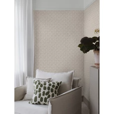 Kép 2/5 - Boras Romantikus virágos rácsos bézs vlies tapéta Sommarslöja Grey 53 cm X 10 m