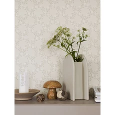 Kép 3/5 - Boras Romantikus virágos rácsos bézs vlies tapéta Sommarslöja Grey 53 cm X 10 m