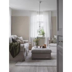 Kép 4/5 - Boras Romantikus virágos rácsos bézs vlies tapéta Sommarslöja Grey 53 cm X 10 m