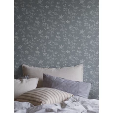 Kép 4/9 - Boras Klasszikus virág mintás kék vlies tapéta Ängsblomma Blue 53 cm X 10 m