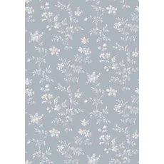 Kép 3/9 - Boras Klasszikus virág mintás kék vlies tapéta Ängsblomma Blue 53 cm X 10 m