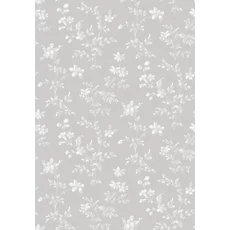 Kép 1/3 - Boras Klasszikus virág mintás szürke vlies tapéta Ängsblomma Grey 53 cm X 10 m