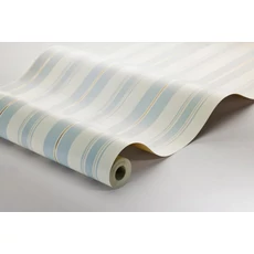Kép 3/3 - Boras Csíkos klasszikus kék vlies tapéta arany csíkkal Gustaf Blue 53 cm X 10 m
