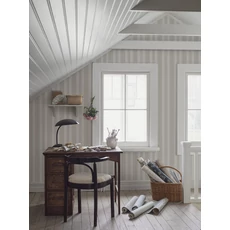 Kép 4/5 - Boras Csíkos klasszikus szürke vlies tapéta arany csíkkal Gustaf Grey 53 cm X 10 m