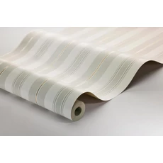 Kép 5/5 - Boras Csíkos klasszikus szürke vlies tapéta arany csíkkal Gustaf Grey 53 cm X 10 m