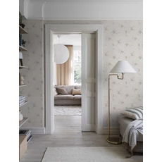 Kép 2/3 - Boras Elegáns virág mintás drapp Saga Beige 53 cm X 10 m