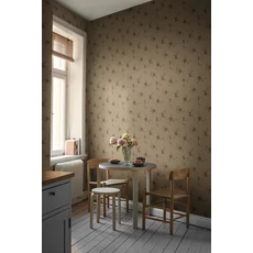 Kép 3/6 - Boras Elegáns virág mintás barna-arany Saga Beige 53 cm X 10 m