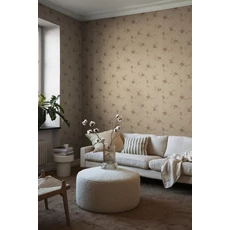 Kép 4/6 - Boras Elegáns virág mintás barna-arany Saga Beige 53 cm X 10 m