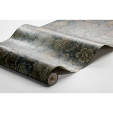 Kép 4/4 - Boras Jacquard hatású virágos sötétzöld vlies tapéta Nightingale Garden Multi 53 cm X 10 m