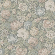 Kép 1/6 - Boras Jacquard hatású virágos zöld-púder vlies tapéta Nightingale Garden Multi 53 cm X 10 m