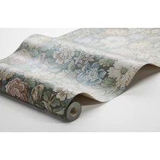 Kép 6/6 - Boras Jacquard hatású virágos zöld-púder vlies tapéta Nightingale Garden Multi 53 cm X 10 m