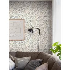Kép 2/5 - Boras Vintage levél mintás bézs-zöld vlies tapéta Sigrid Grey 53 cm X 10 m