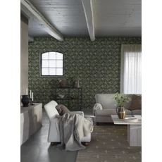 Kép 6/8 - Boras Levél mintás zöld vlies tapéta Lindskog Green 53 cm X 10 m
