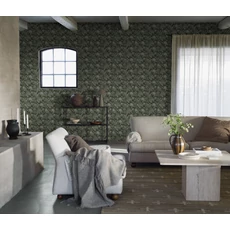 Kép 7/8 - Boras Levél mintás zöld vlies tapéta Lindskog Green 53 cm X 10 m
