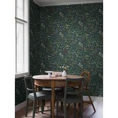 Kép 6/7 - Boras Mezei virágos skandináv sötétzöld vlies tapéta Flora Multi 53 cm X 10 m