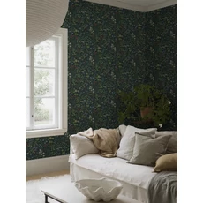 Kép 7/7 - Boras Mezei virágos skandináv sötétzöld vlies tapéta Flora Multi 53 cm X 10 m