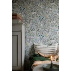 Kép 5/6 - Boras Mezei virágos skandináv szürke vlies tapéta Flora Multi 53 cm X 10 m