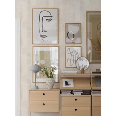 Kép 6/8 - Boras Geometriai mintás modern bézs vlies tapéta Sjöhagen Beige 53 cm X 10 m