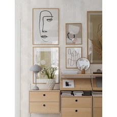 Kép 1/3 - Boras Geometriai mintás modern szürke vlies tapéta Sjöhagen Grey 53 cm X 10 m