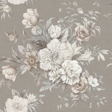 Kép 1/3 - Boras Klasszikus virágcsokros szürke vlies tapéta Floral Charm Grey 53 cm X 10 m