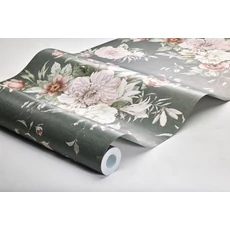 Kép 3/3 - Boras Klasszikus virágcsokros zöld-rózsaszín vlies tapéta Floral Charm Multi 53 cm X 10 m