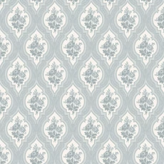 Kép 2/3 - Boras Klasszikus medalion mintás kék vlies tapéta Eternal Flower Blue 53 cm X 10 m