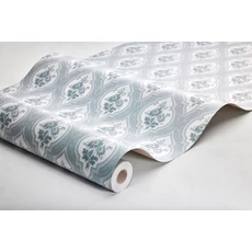Kép 3/3 - Boras Klasszikus medalion mintás kék vlies tapéta Eternal Flower Blue 53 cm X 10 m