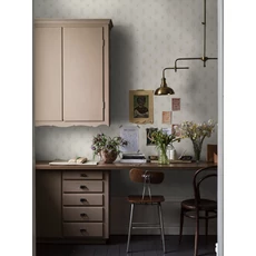 Kép 2/3 - Boras Apró virágos klasszikus kék-bézs vlies tapéta Petit Fleurs Beige 53 cm X 10 m