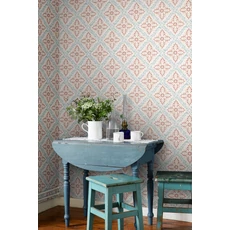 Kép 5/7 - Boras Klasszikus csempe mintázatú piros vlies tapéta Nyborg Red 53 cm X 10 m