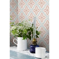 Kép 6/7 - Boras Klasszikus csempe mintázatú piros vlies tapéta Nyborg Red 53 cm X 10 m