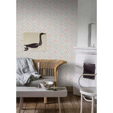 Kép 3/7 - Boras Klasszikus csempe mintázatú piros vlies tapéta Nyborg Red 53 cm X 10 m