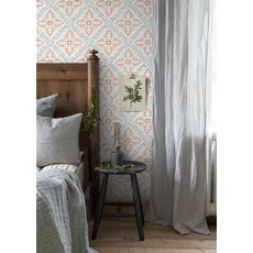 Kép 4/7 - Boras Klasszikus csempe mintázatú piros vlies tapéta Nyborg Red 53 cm X 10 m