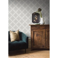 Kép 2/3 - Boras Klasszikus csempe mintázatú szürke vlies tapéta Nyborg Grey 53 cm X 10 m