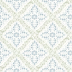 Kép 1/4 - Boras Klasszikus csempe mintázatú kék vlies tapéta Nyborg Blue 53 cm X 10 m